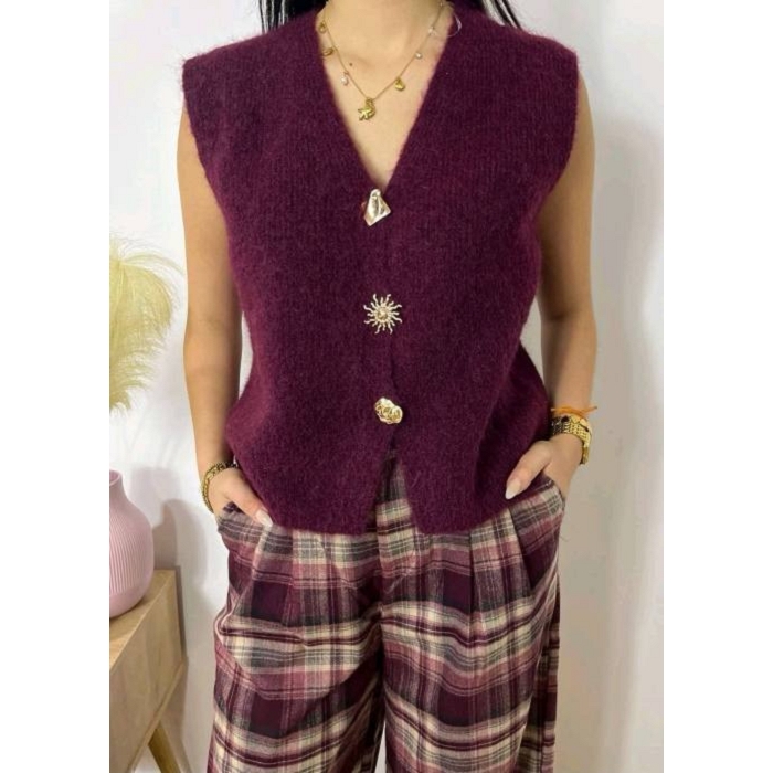 Scarpy creation my gilet bouton dores yl rouge4881602_3