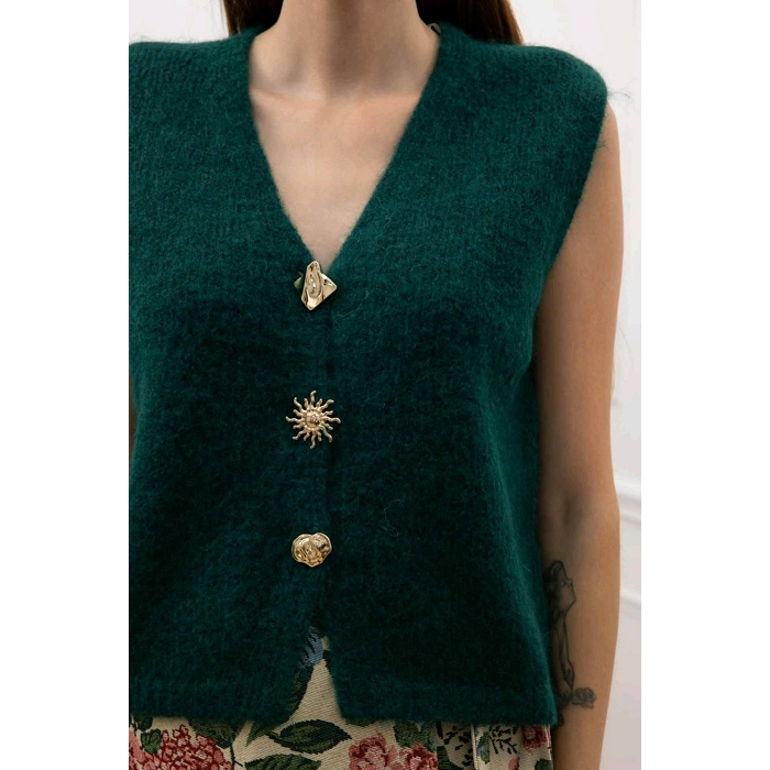 Scarpy creation my gilet bouton dores yl vert4881603_5