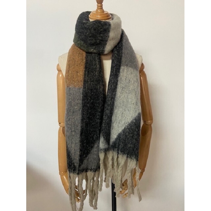 Scarpy creation echarpe frange noir4903501_2