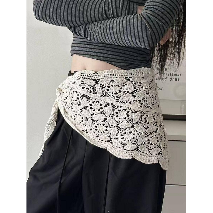 Scarpy creation foulard triangulaire dentelle blanc4904701_3