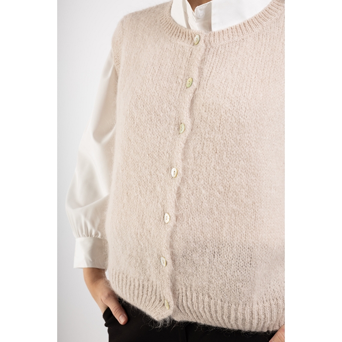 Scarpy creation my gilet col rond yl beige4906401_2