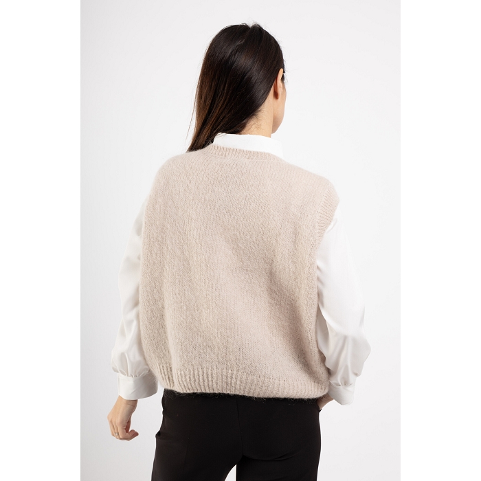 Scarpy creation my gilet col rond yl beige4906401_3