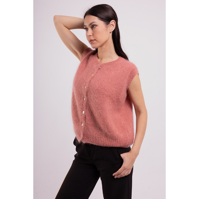 Scarpy creation my gilet col rond yl marron