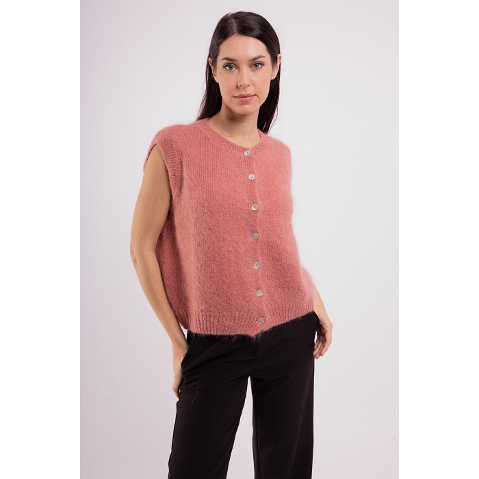 Scarpy creation my gilet col rond yl marron4906409_2