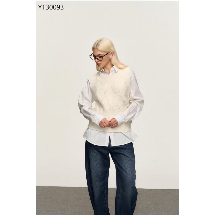 Scarpy creation chemise avec debardeur blanc4906502_3