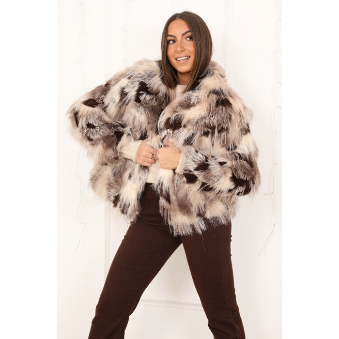 Scarpy creation my veste fourure yl marron4907001_3