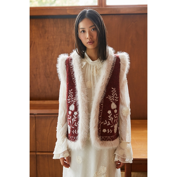 Scarpy creation my gillet fourrure yl rouge4907301_5