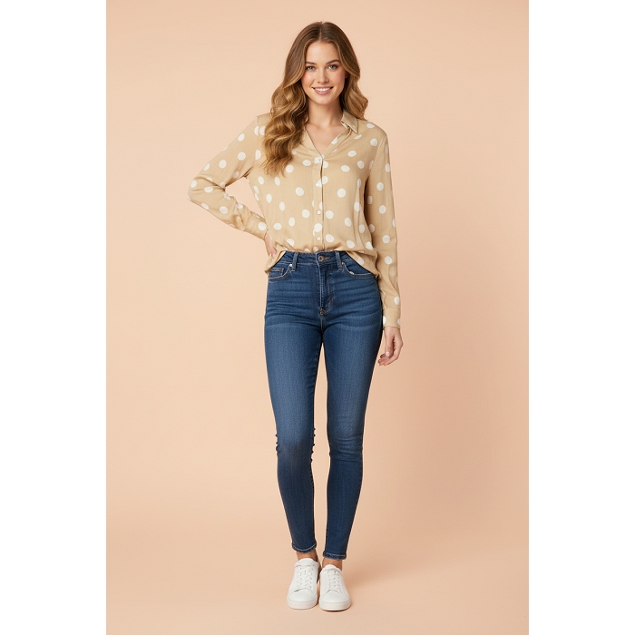 Scarpy creation chemise pois beige