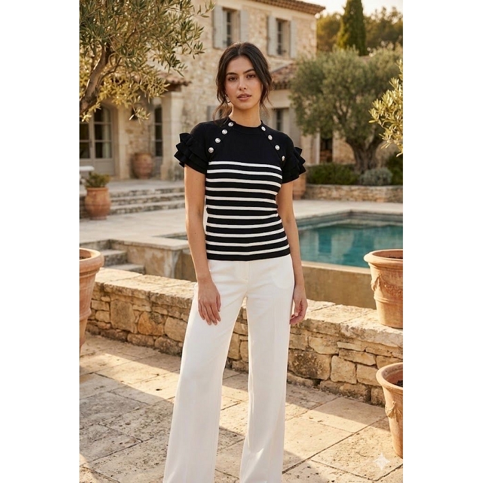 Scarpy creation top mariniere noir