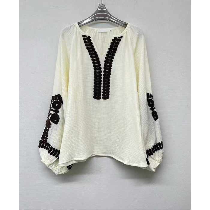Scarpy creation blouse brodee beige4912901_3