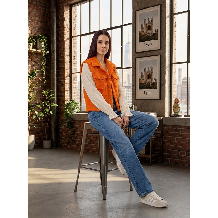 Scarpy creation gilet bouclette orange4913001_4