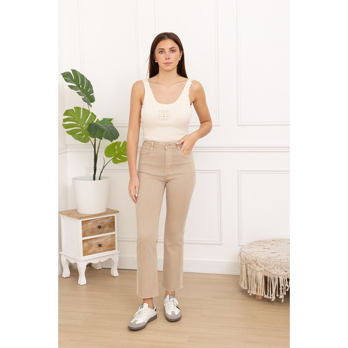 Scarpy creation my jeans flare avec bande yl beige4915401_3