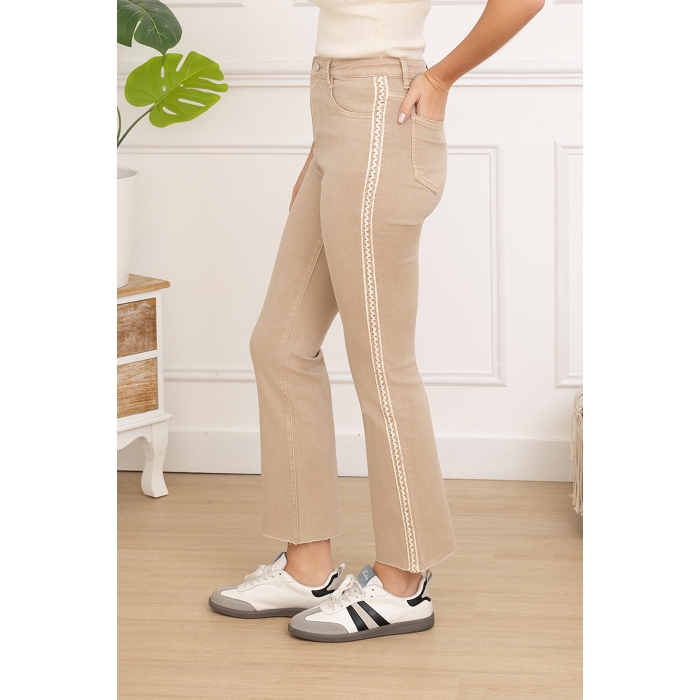 Scarpy creation my jeans flare avec bande yl beige4915401_6