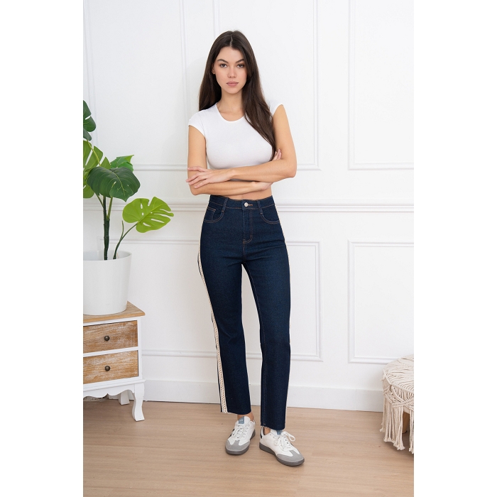 Scarpy creation my jeans flare avec bande yl bleu4915402_5