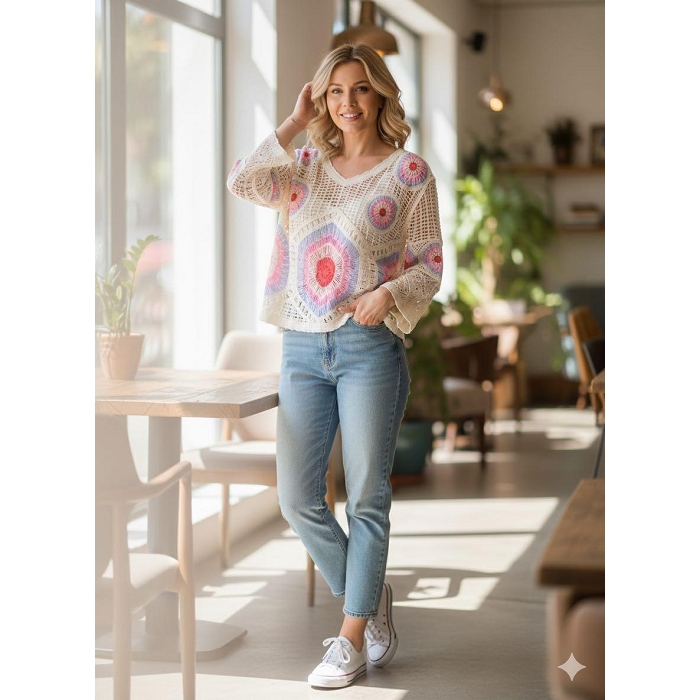 Scarpy creation my chandail dentelle yl rose4930201_3