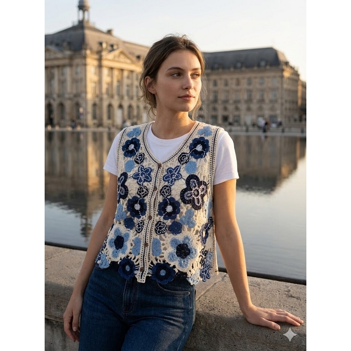 Scarpy creation gilet boheme dentelle fleuri bleu4933101_3