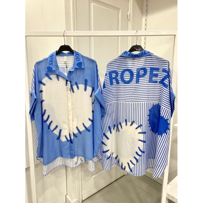 Scarpy creation my chemise imprimee yl bleu