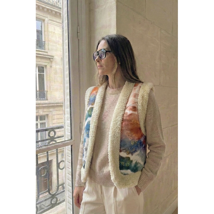 Scarpy creation gilet moumoute reversible beige4934001_6