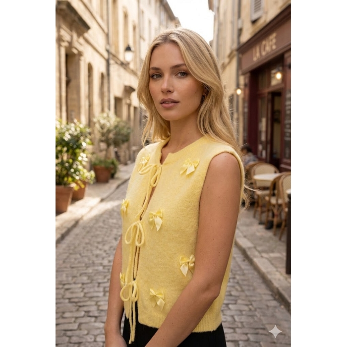 Scarpy creation gilet avec noeud jaune4935102_4