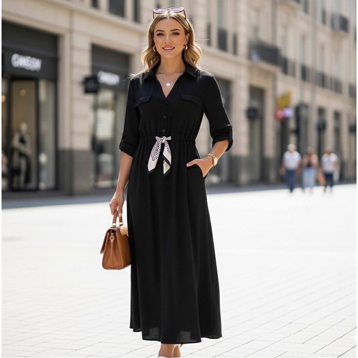 Scarpy creation my robe broderie anglaise yl noir