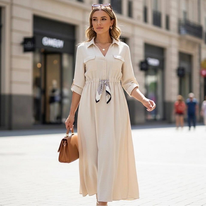 Scarpy creation my robe broderie anglaise yl beige