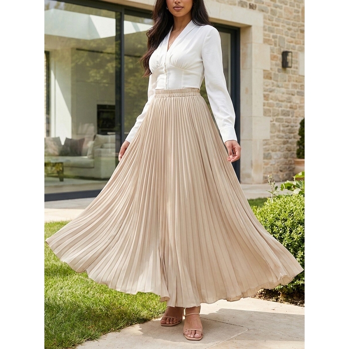 Scarpy creation my jupe longue en mousselin yl beige4941301_2