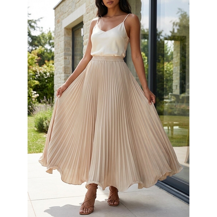 Scarpy creation my jupe longue en mousselin yl beige4941301_6