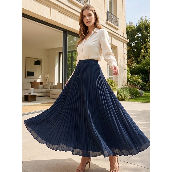 Scarpy creation my jupe longue en mousselin yl bleu4941302_3