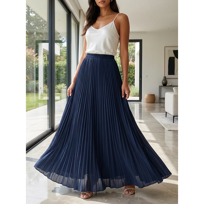 Scarpy creation my jupe longue en mousselin yl bleu4941302_5