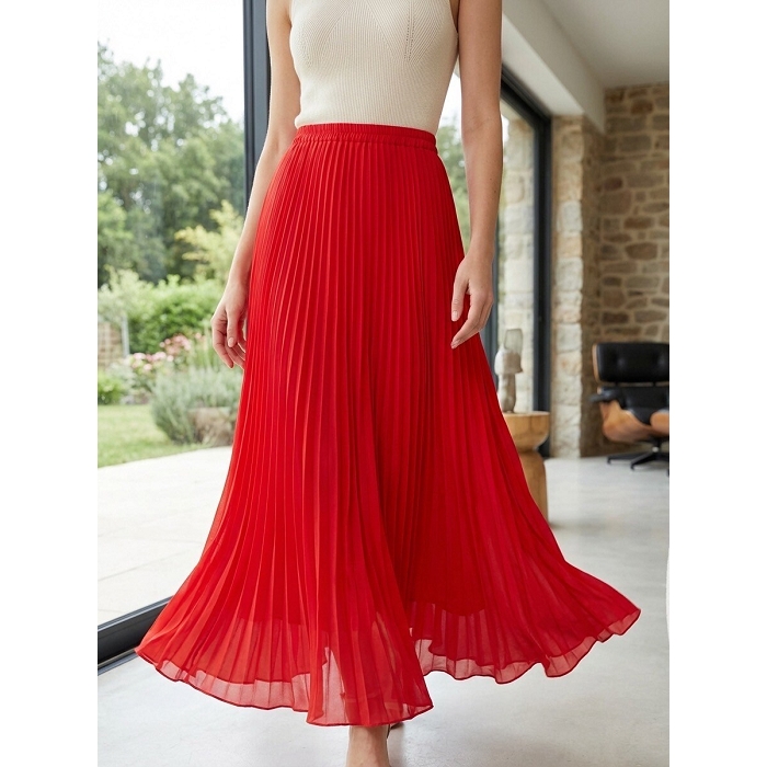 Scarpy creation my jupe longue en mousselin yl rouge4941305_3