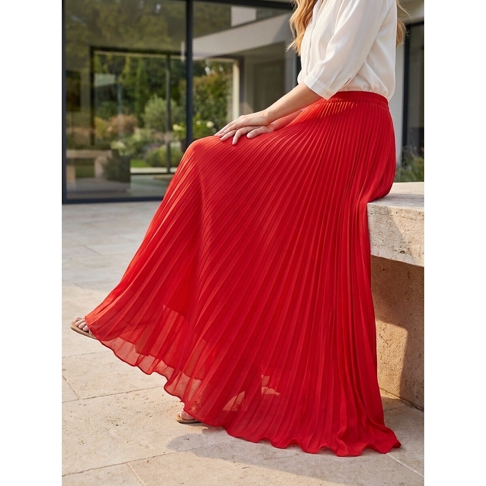 Scarpy creation my jupe longue en mousselin yl rouge4941305_4