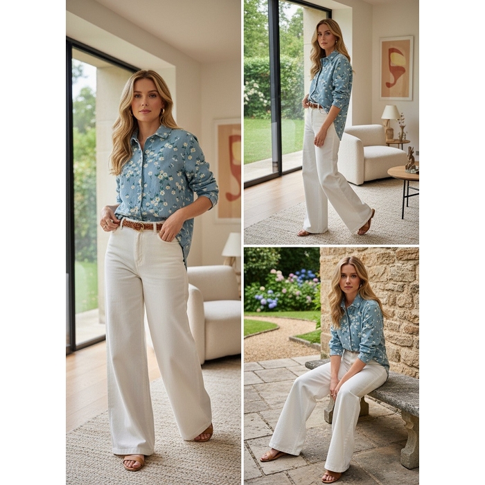 Scarpy creation my chemise denim souple yl bleu