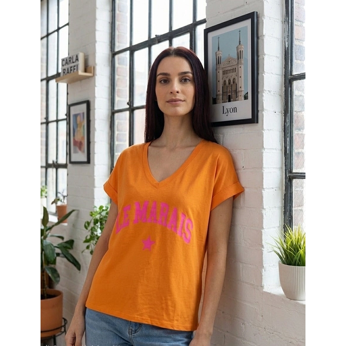 Scarpy creation my chandail t shirt le marais yl orange4942702_2