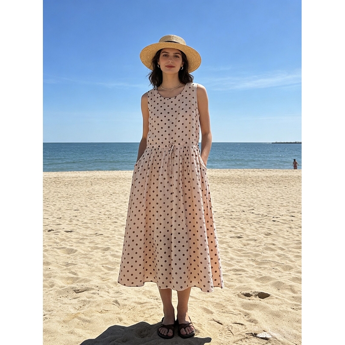 Scarpy creation robe longue petits poids rose