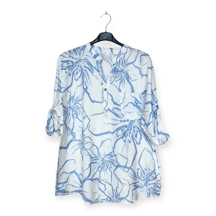 Scarpy creation blouse manche 34 bleu