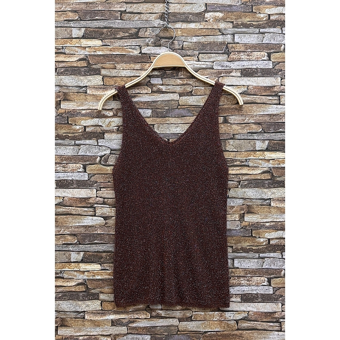 Scarpy creation my divina debardeur brillant yl marron