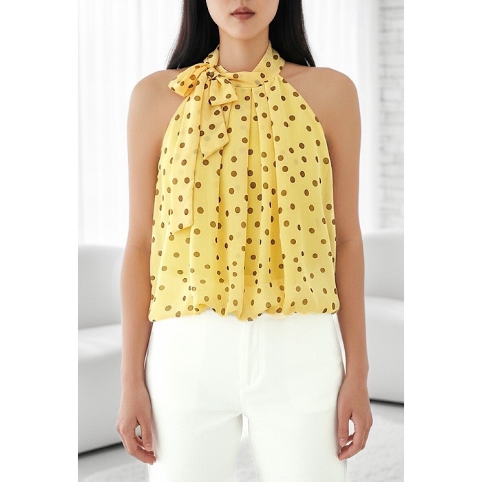 Scarpy creation my anais blouse col lavaliere yl jaune4957303_4