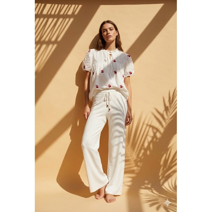 Scarpy creation my chemise col volante yl blanc