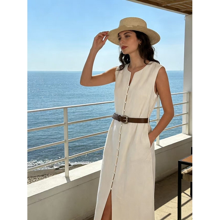 Scarpy creation my robe longue boutonniere yl beige