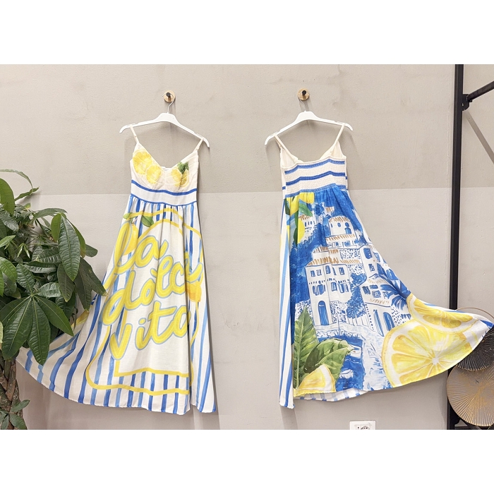Scarpy creation robe imprimee jaune4976601_2