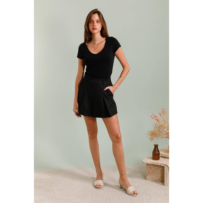 Scarpy creation short jupe plissee noir4977101_5