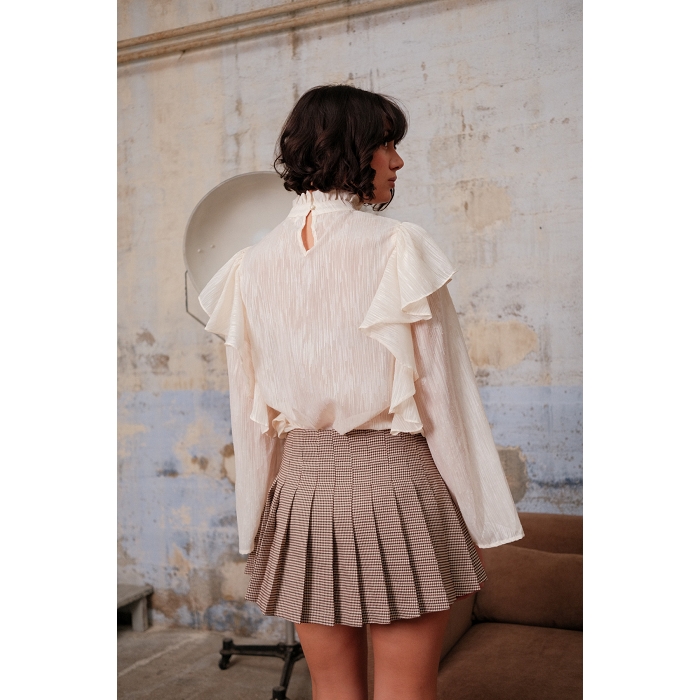 Scarpy creation blouse fluide volant beige4977301_2
