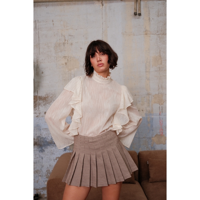 Scarpy creation blouse fluide volant beige4977301_3