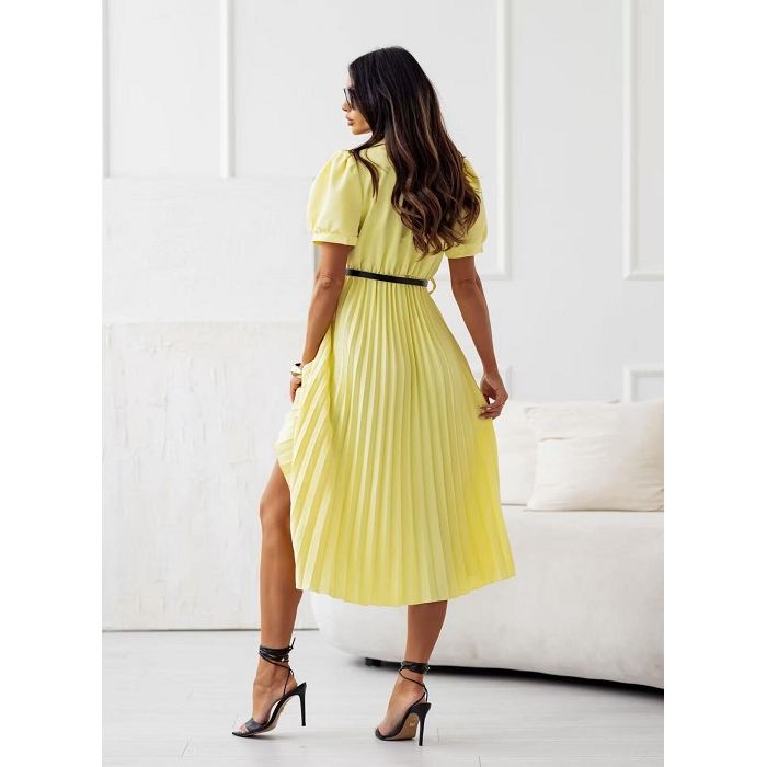 Scarpy creation robe blazer plissee jaune4977801_6
