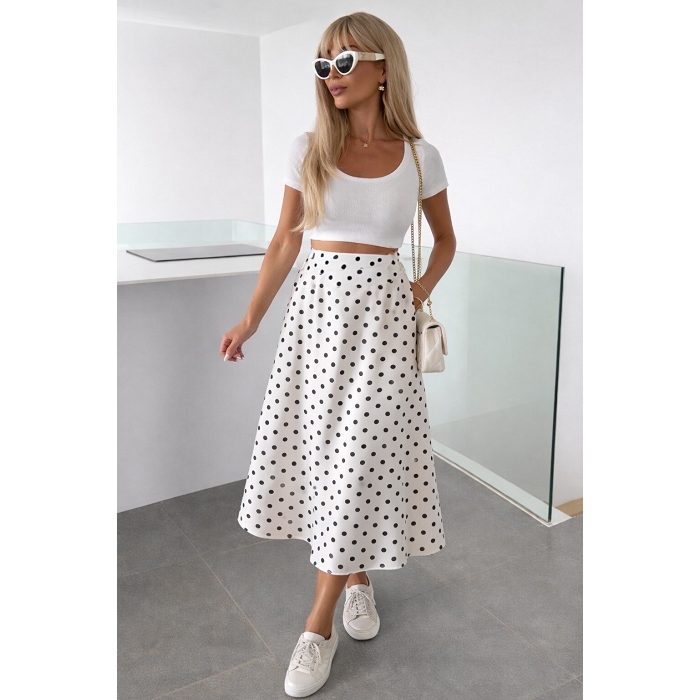 Scarpy creation jupe a pois blanc
