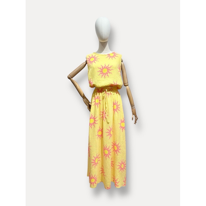 Scarpy creation ensemble top et jupe jaune4981101_4