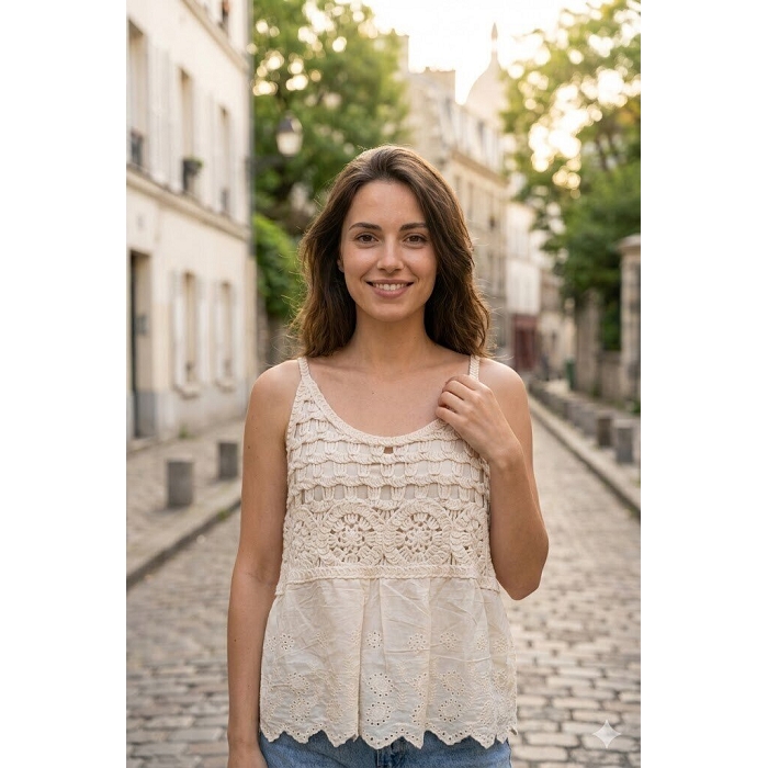 Scarpy creation debardeur broderie beige4982001_5