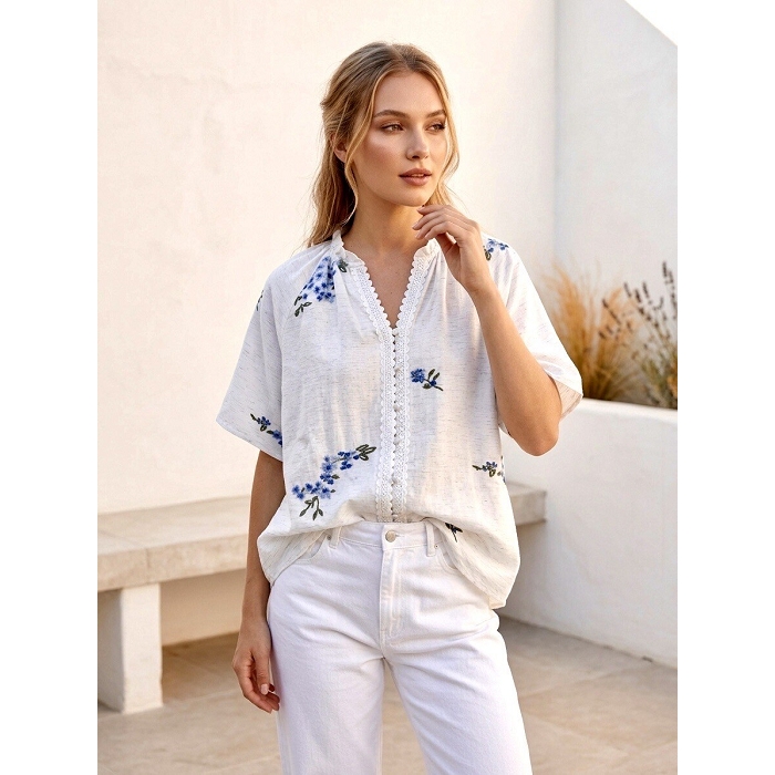 Scarpy creation chemise boheme bleu