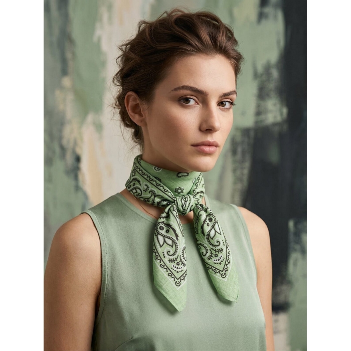 Scarpy creation my foulard carre imprime yl vert4983401_5