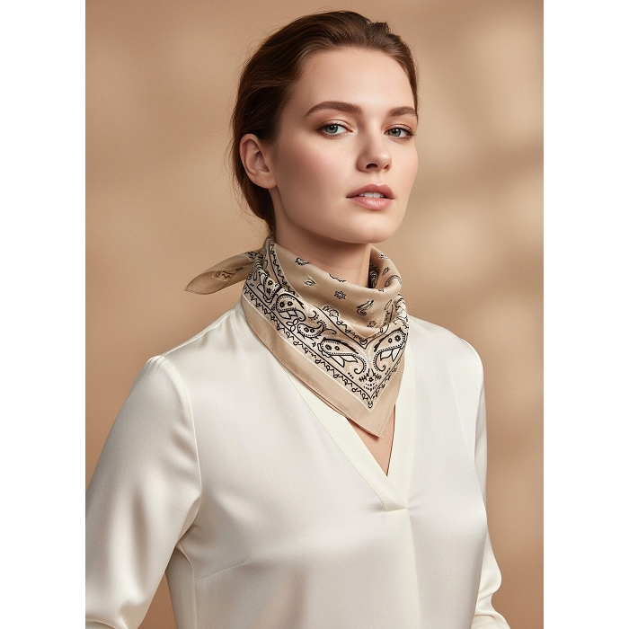 Scarpy creation my foulard carre imprime yl gris4983402_3